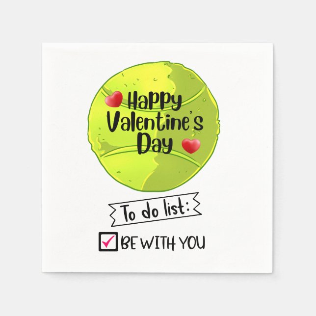 TENNIS Valentine's Day to Player with Love    Napkin (Front)