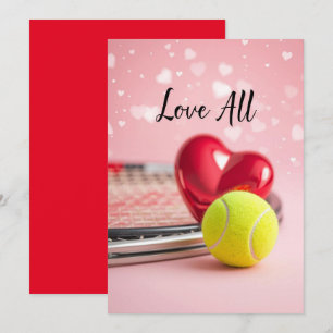 Tennis Valentine's Day with LOVE for Player Holiday Card