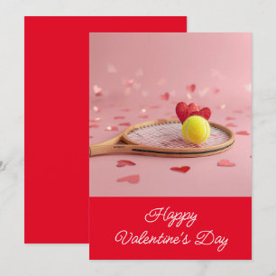 Tennis Valentine's Day with LOVE for Player Holiday Card