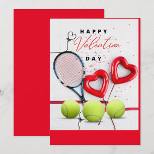 Tennis Valentine's Day with LOVE for Player Holiday Card