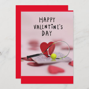 Tennis Valentine's Day with LOVE for Player red Ho Holiday Card