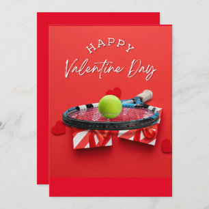 Tennis Valentine's Day with LOVE for Player red Ho Holiday Card