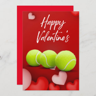 Tennis Valentine's Day with LOVE for Player red Holiday Card