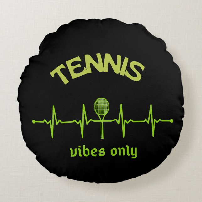 Tennis vibes only pillow design (Front)