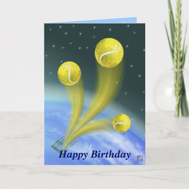 Tennis Victory Happy Birthday Card (Front)