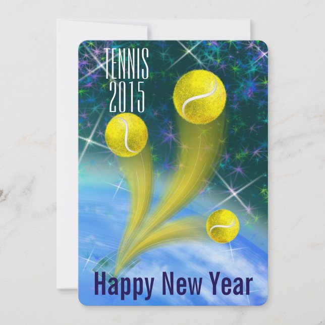 Tennis Victory New Year's party Invitation (Front)