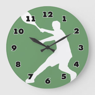 Tennis wall clock with custom background colour