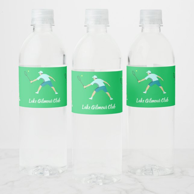 Tennis Water Bottle Label (Bottles)