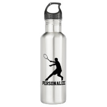 Tennis water bottle with personalised name