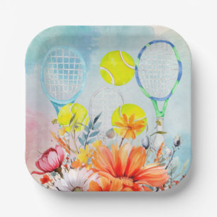 Tennis Watercolor for Player  Paper Plates