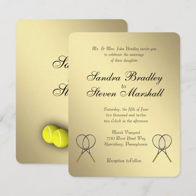 Tennis Wedding Invitations (Front/Back)