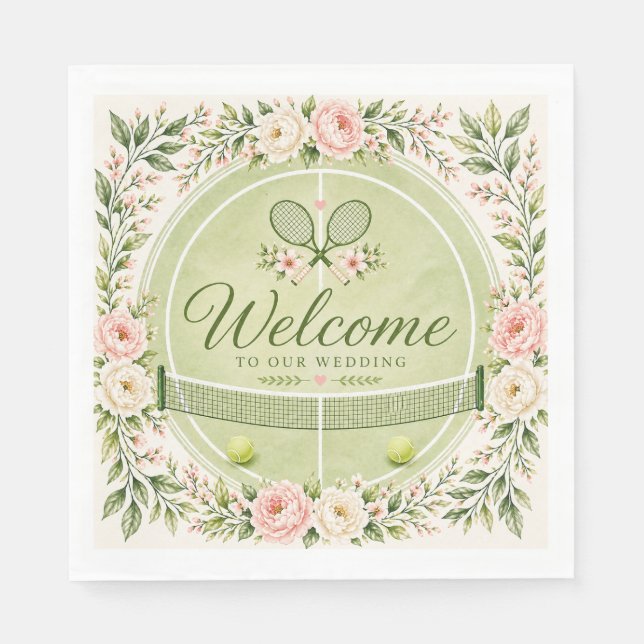 Tennis Wedding  Napkin (Front)