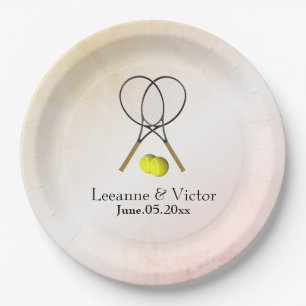 Tennis Wedding Personalised Paper Plate