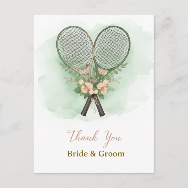 Tennis Wedding Thank You Card  (Front)