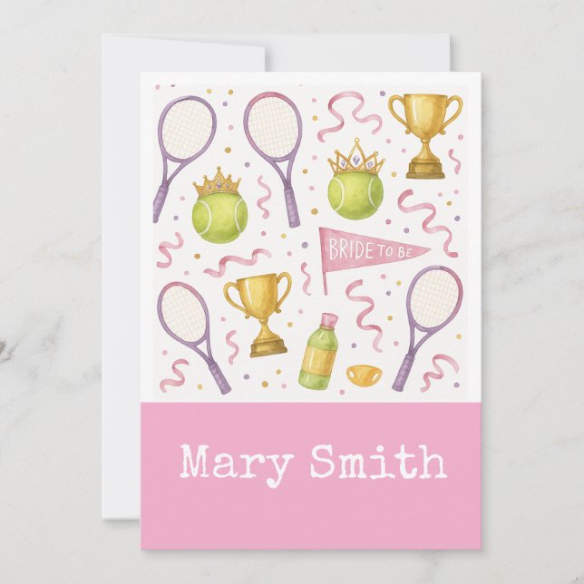 Tennis Wedding theme for Bachelorette Bridal Bride Invitation (Front)