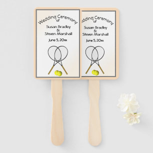 Tennis Wedding Theme Hand Fan