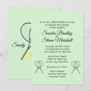 Tennis Wedding Theme Invitations