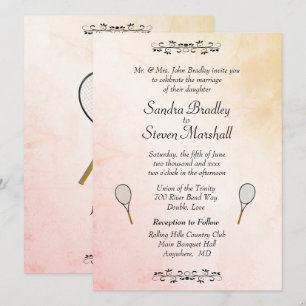 Tennis Wedding Theme Invitations