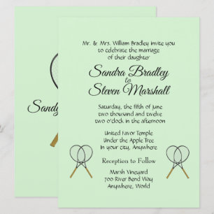 Tennis Wedding Theme Invitations