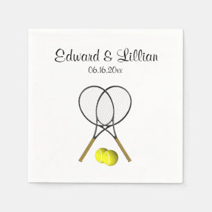 Tennis Wedding Theme Personalised Napkin