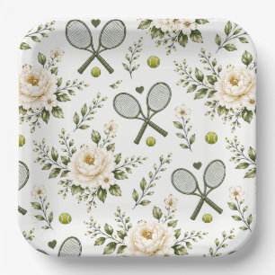 Tennis Wedding Welcome Paper Plate