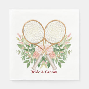 Tennis Wedding with racket and flowers Napkin