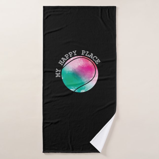 Tennis Well-being center "My Happy Place" Bath Towel (Bath Towel)