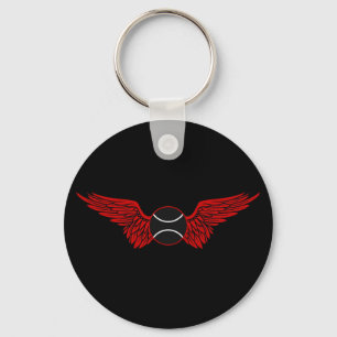 tennis. winged. key ring