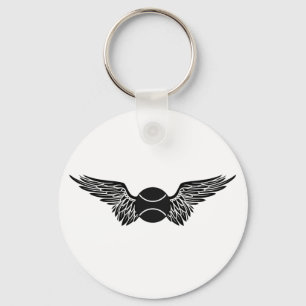 tennis. winged. key ring