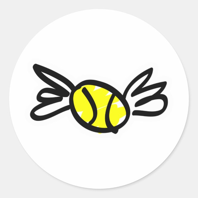 tennis-wings classic round sticker (Front)