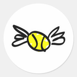 tennis-wings classic round sticker