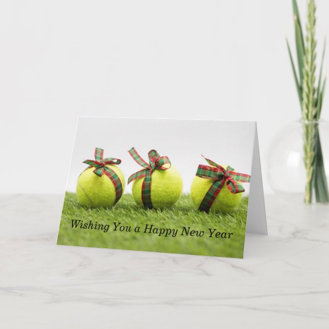 Tennis Wishing You a Happy New Year Holiday Card (Front)