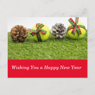 Tennis Wishing You a Happy New Year Holiday Postcard