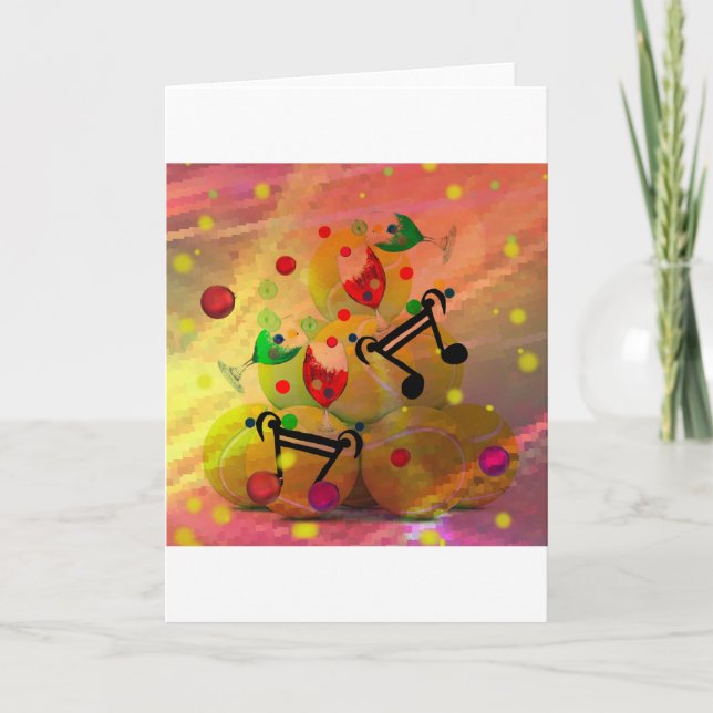 Tennis with music notes in Christmas (Front)