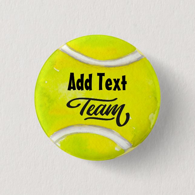 Tennis with Name of your Team on Ball  3 Cm Round Badge (Front)