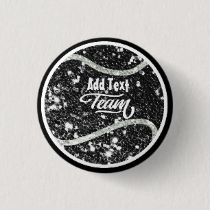 Tennis with Name of your Team on Ball  3 Cm Round Badge