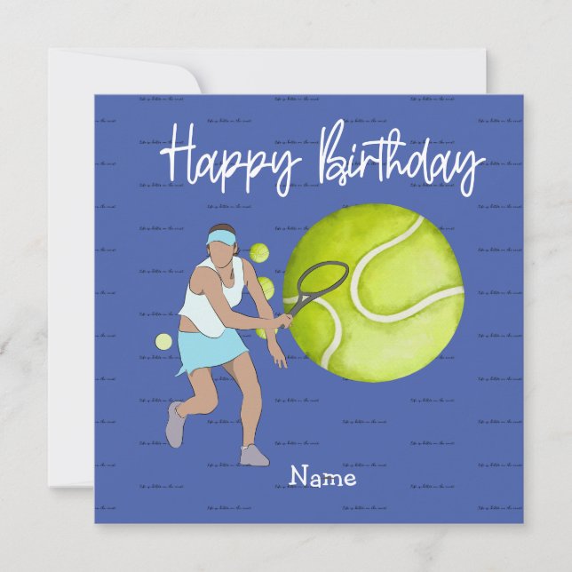 Tennis woman is playing Happy Birthday for player (Front)