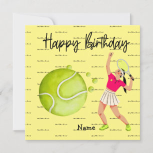 Tennis woman is playing Happy Birthday for player