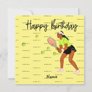 Tennis woman is playing Happy Birthday for player