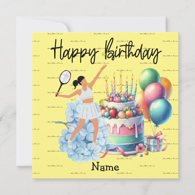 Tennis woman is playing Happy Birthday for player (Front)