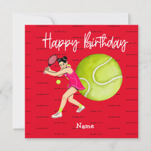 Tennis woman is playing Happy Birthday for player