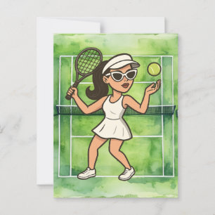 Tennis Woman is playing Tennis Postcard
