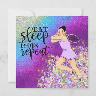 Tennis woman player Eat Sleep Tennis Repeat Quote