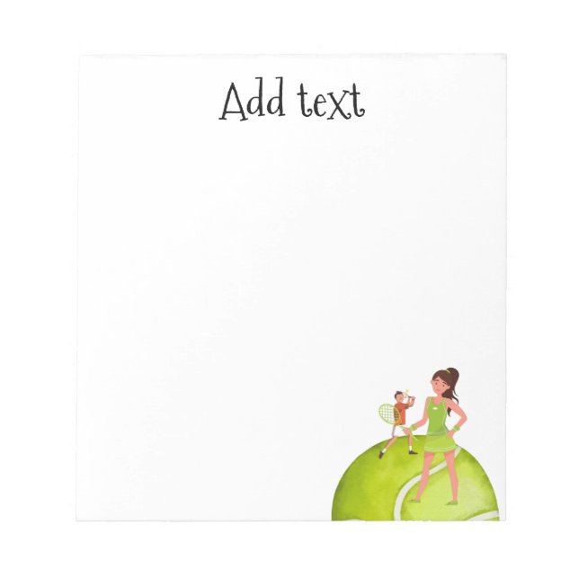 Tennis Woman Player holds racket and ball    Notepad (Front)