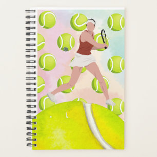 Tennis Woman Watercolor Gifts for Tennis Player Planner