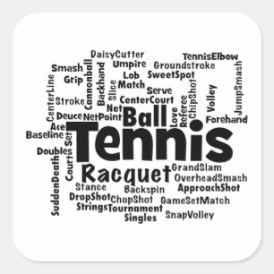 Tennis Word Cloud Square Sticker