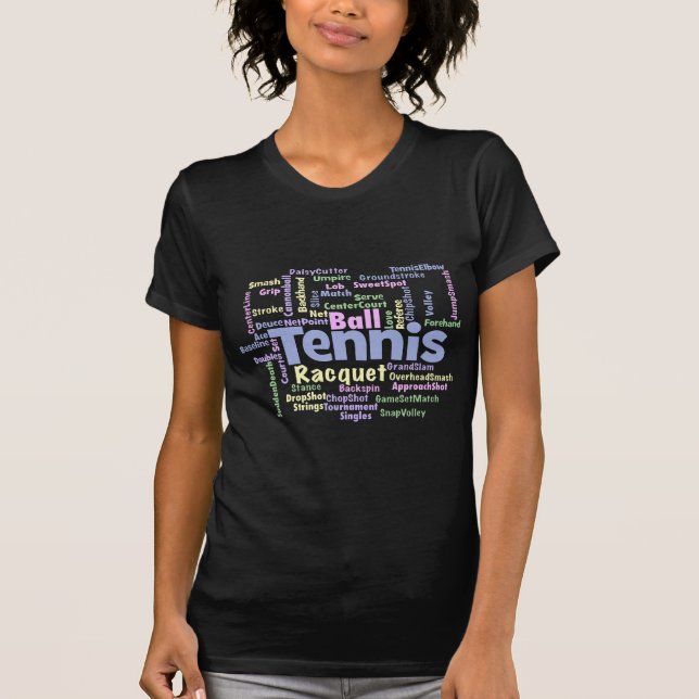 Tennis Word Cloud T-Shirt (Front)