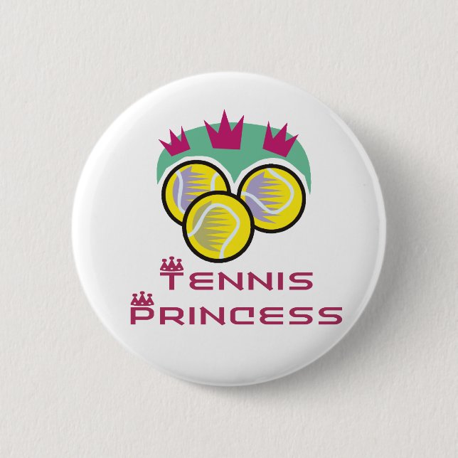 TennisChick Princess 6 Cm Round Badge (Front)