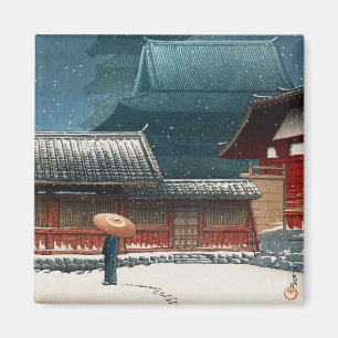 Tennô-ji Temple in Osaka hasui kawase shin hanga Magnet