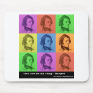 Tennyson "Love Is Long" Quote PopArt Gifts & Tees Mouse Mat